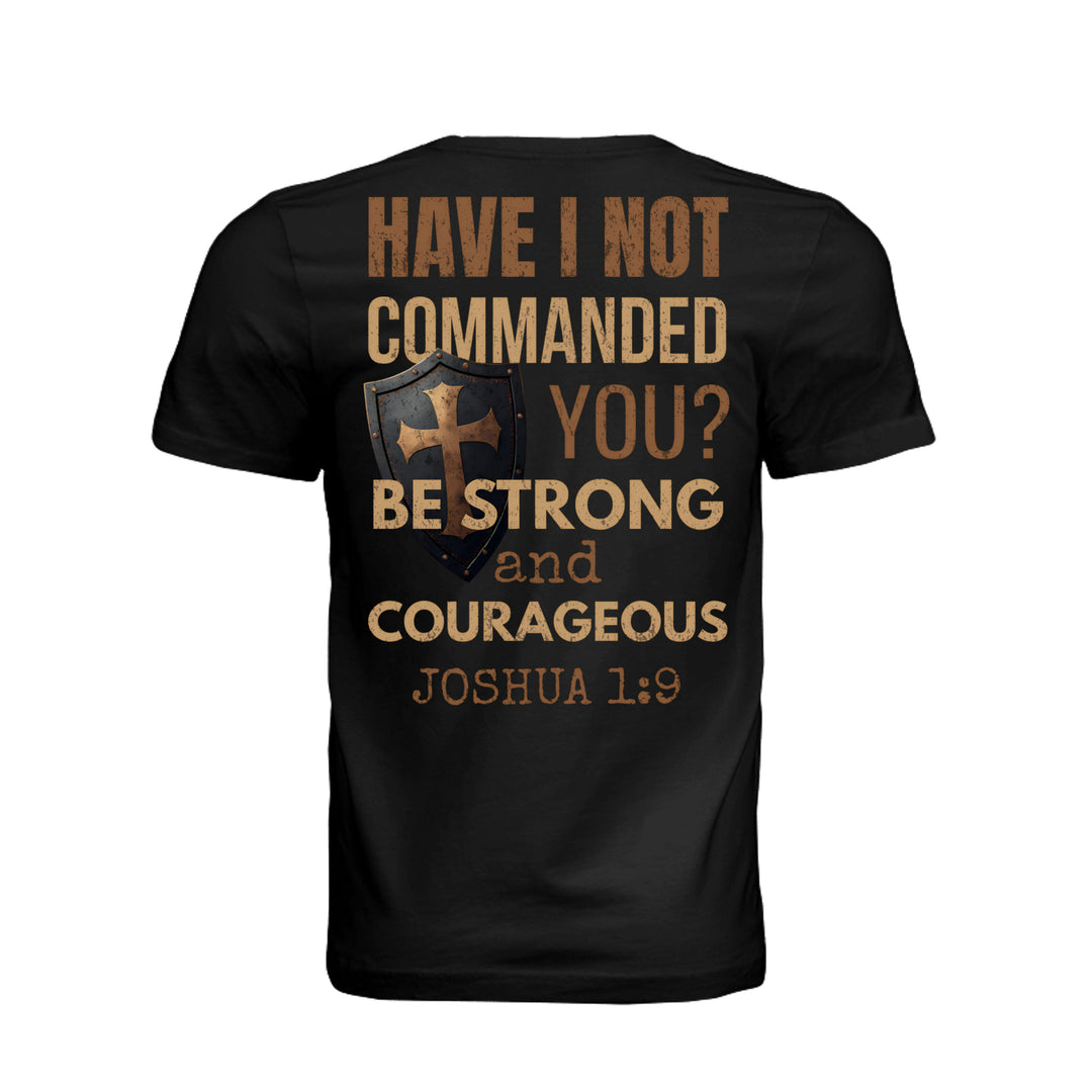 Strong and Courageous Unisex Tee - Black - Back - Stone & Sling