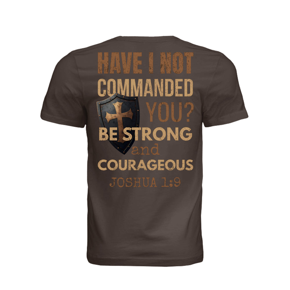Strong and Courageous Unisex Tee - Brown - Back - Stone & Sling
