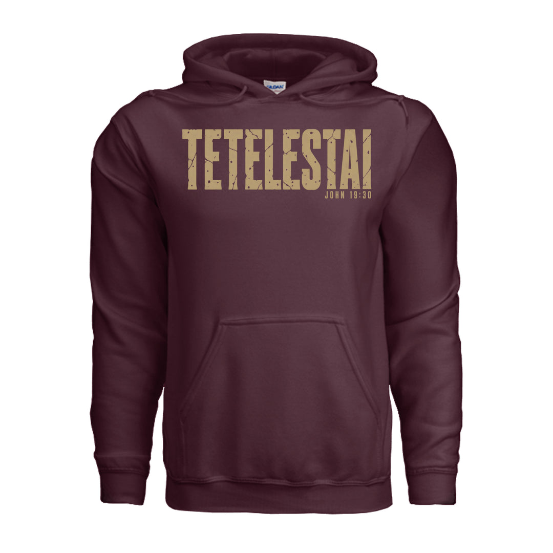 Tetelestai Hoodie - Maroon - Stone & Sling